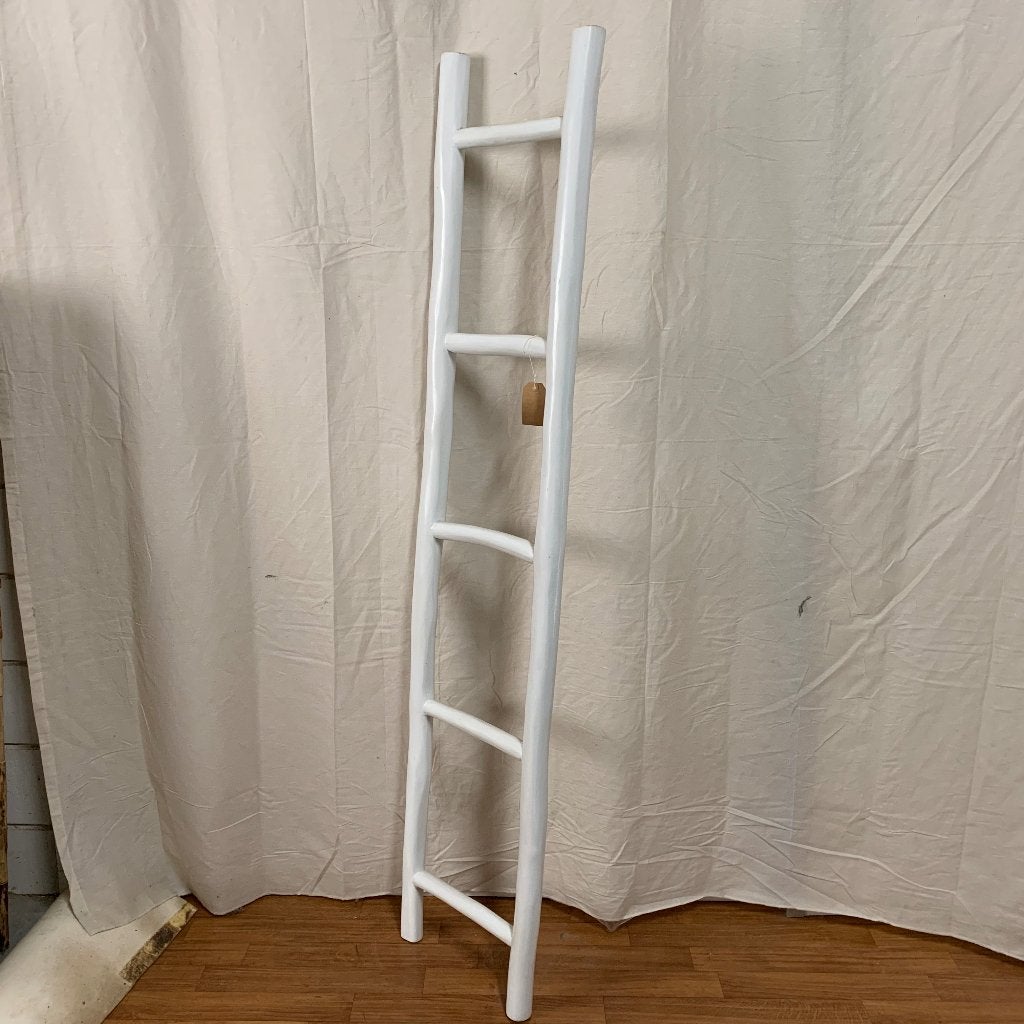 decoratie ladder teak white wash – 180 cm - Gratis bezorgd, TTM Wonen, Meubels – (Perzische) Tapijten en Woonaccessoires, Hout