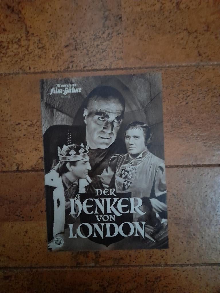 Tower of London Filmprogramma Boris Karlof, Verzamelen, Ophalen of Verzenden, Gebruikt