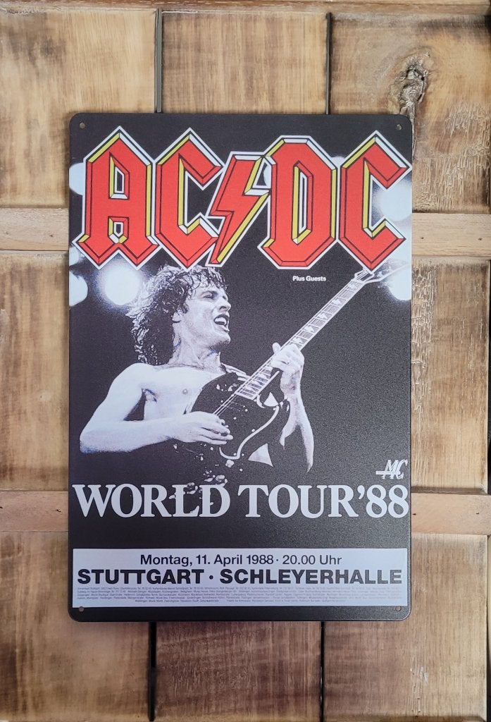 ACDC World tour '88 reclamebord van metaal wandbord wanddeco, Info@deconoord.nl, Deco Noord, Nieuw, Ophalen of Verzenden