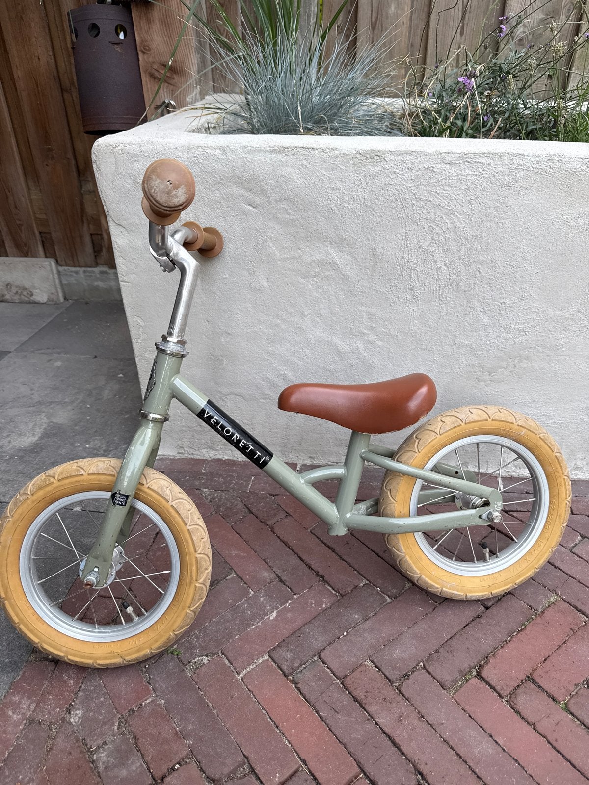 Veloretti loopfiets - Groen met bruine accenten, Ophalen, Gebruikt, Minder dan 16 inch
