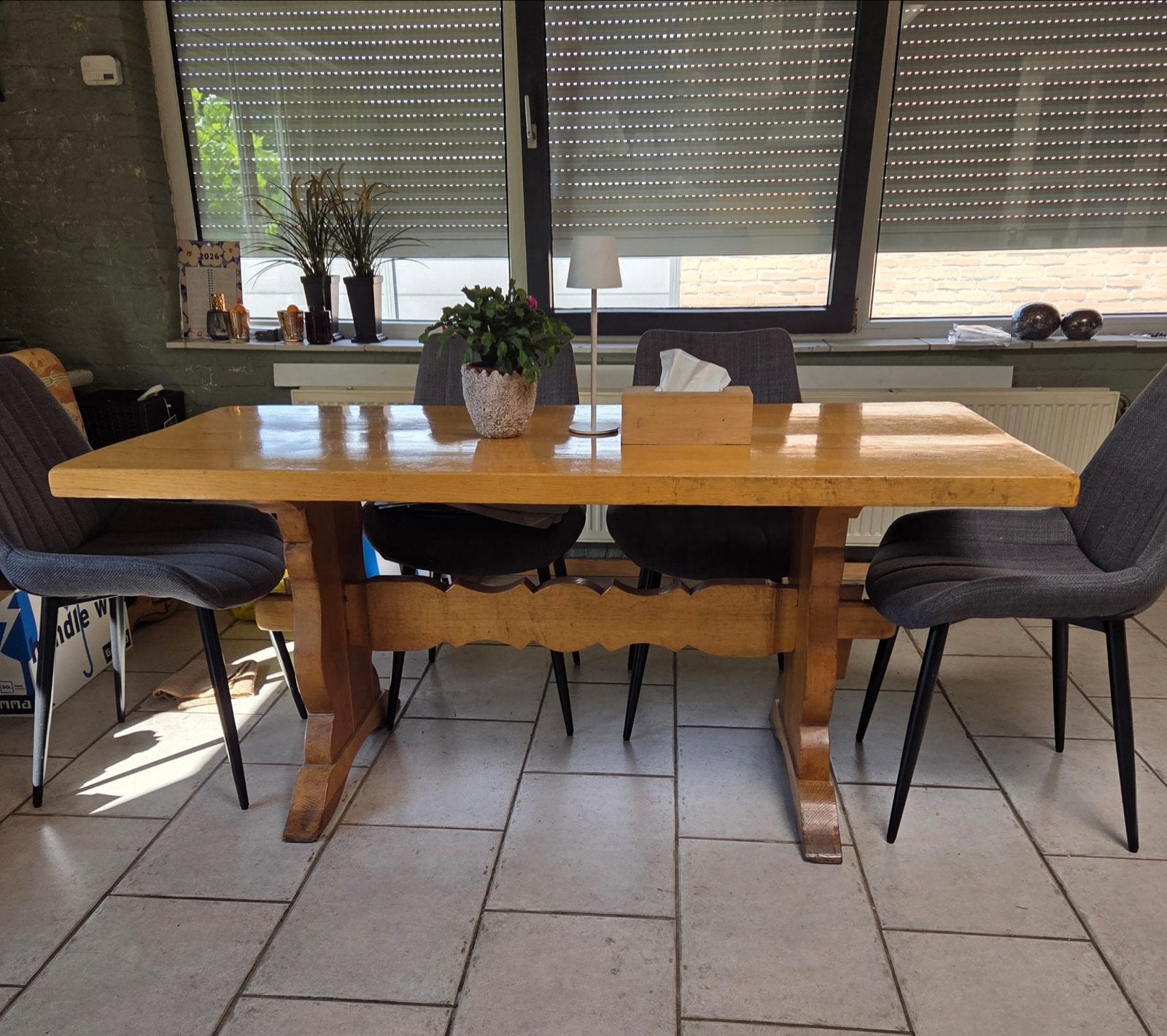 Zeer stevige eiken tafel 175x75 cm, Huis en Inrichting, Tafels | Eettafels, Ophalen, Gebruikt, Eikenhout, 50 tot 100 cm