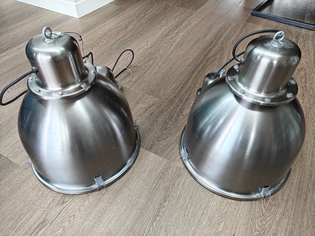 Ikea Svartnora RVS hanglampen, Ophalen, E27 (groot), Zo goed als nieuw, Metaal
