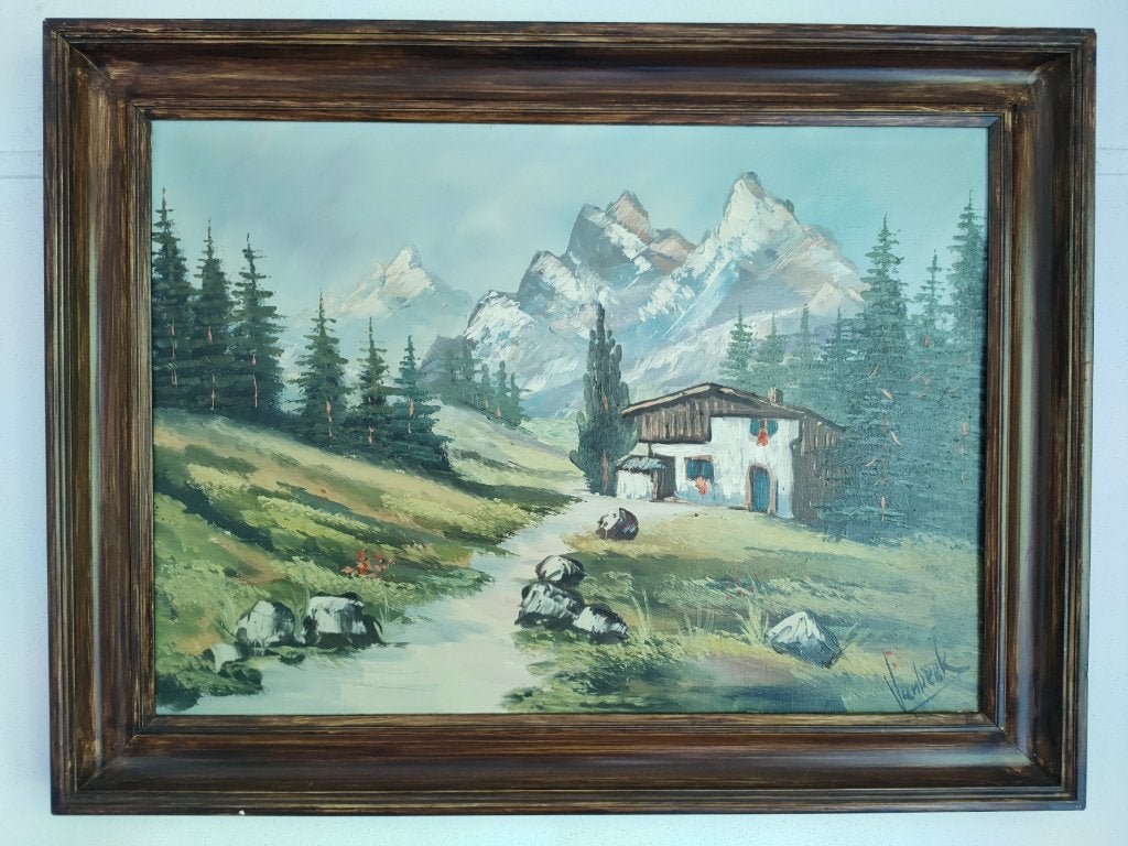 Berglandschap, Ophalen, Gebruikt, Schilderij, 75 – 100