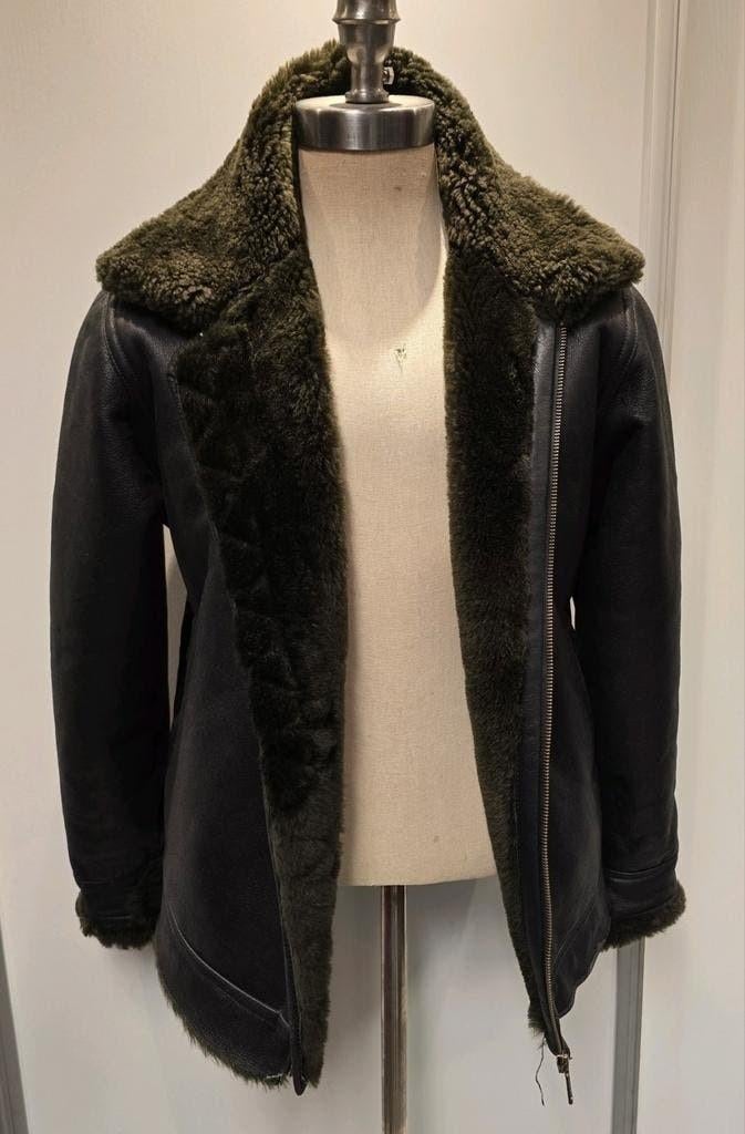 Heren lammy coat pilotenjas - maat S - lamsleer lamsvacht, Kleding | Heren, Jassen | Winter, Ophalen of Verzenden, Zo goed als nieuw