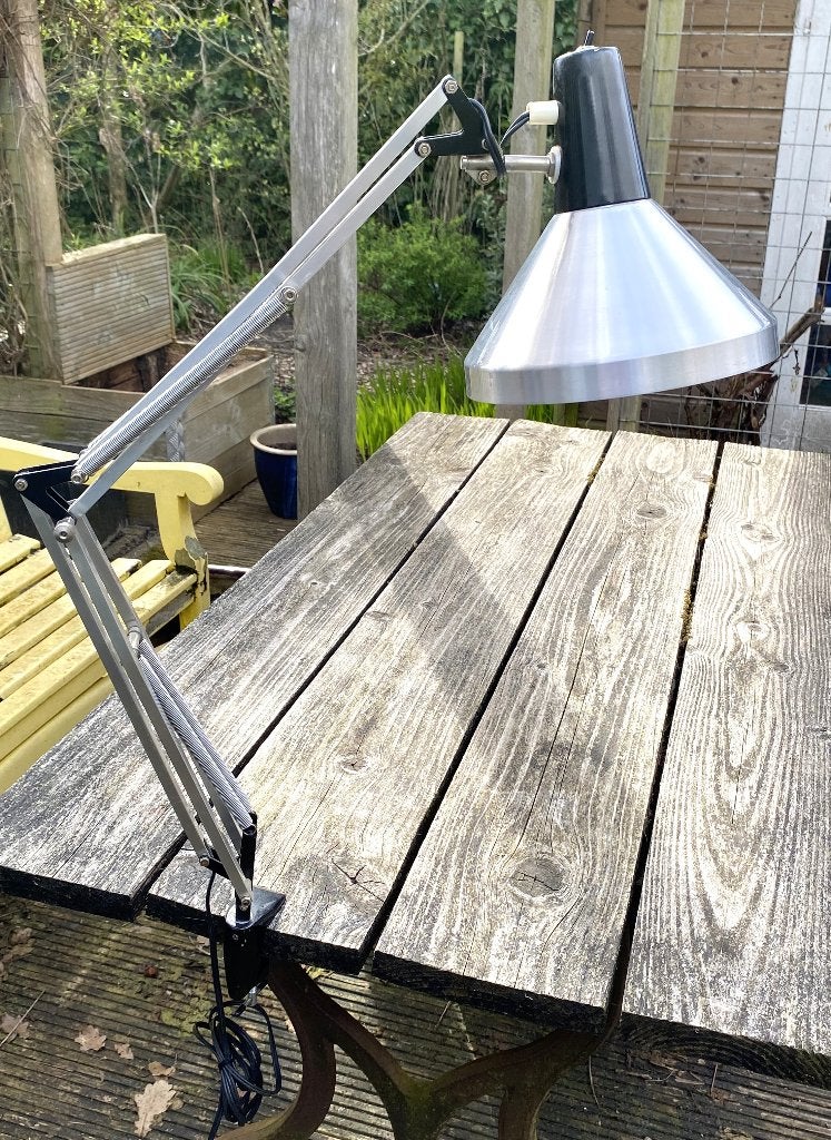 Leuke vintage Bureaulamp Hala - retro mid century dutch, Bureaulamp, Gebruikt, Vintage, Meerkleurig