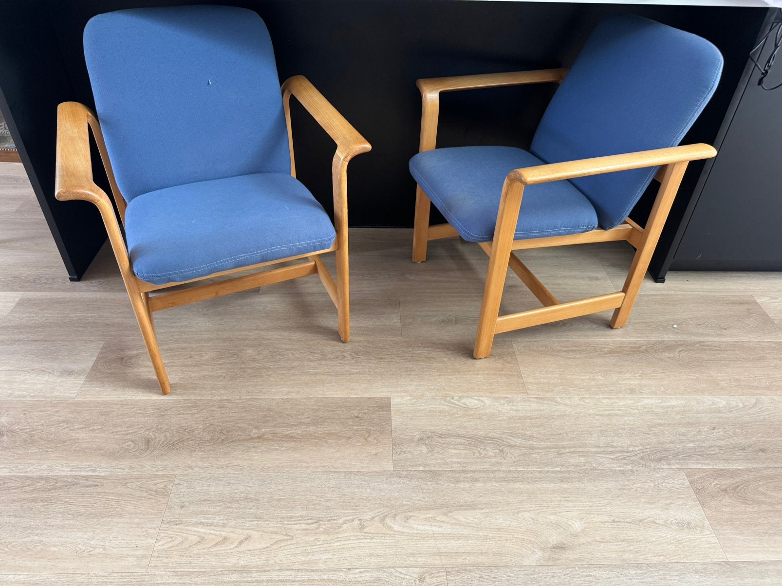 Vintage Deense Høng Stole Fauteuils., Huis en Inrichting, Fauteuils, Ophalen, Minder dan 75 cm, Deens design, Retro, Vintage, Mid Century