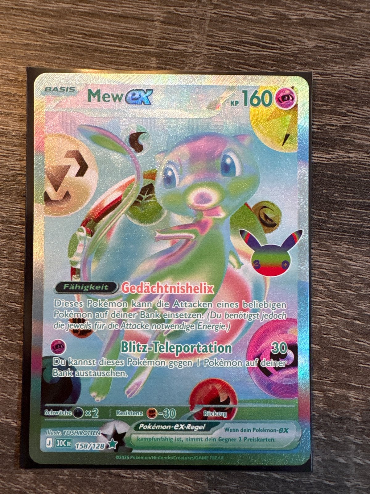 Mew ex Pokémon kaart (Duits) - Zo goed als nieuw, Ophalen of Verzenden, Zo goed als nieuw, Losse kaart, Foil