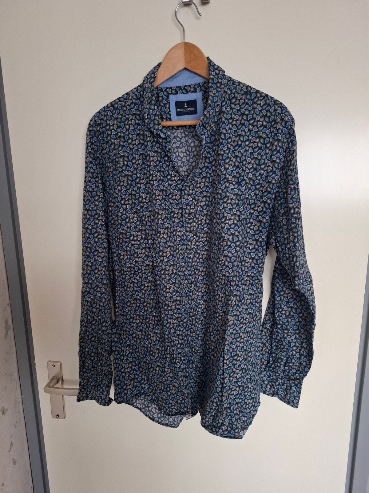 Marco Manzini overhemd XXL, lange mouwen, Kleding | Heren, Overhemden, Blauw, Marco Manzini, Ophalen of Verzenden, Overige halswijdtes