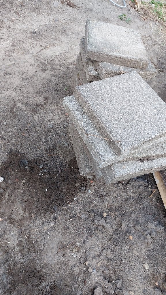 Grijze stoeptegels, Ophalen, Gebruikt, Beton, Overige typen