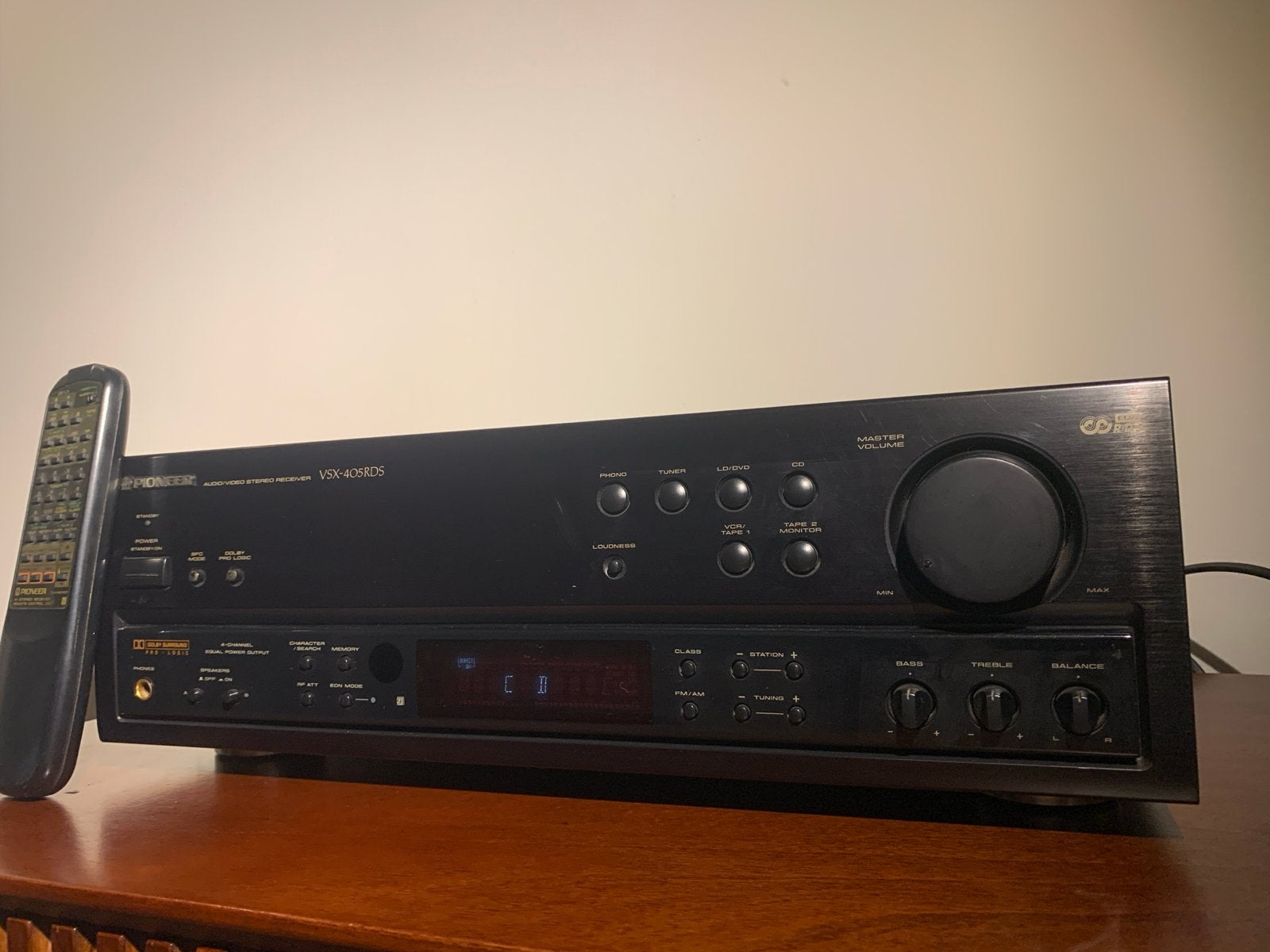 Pioneer VSX-405RDS Audio/Video Stereo Receiver met remote, Gebruikt, Ophalen of Verzenden, Pioneer, 120 watt of meer