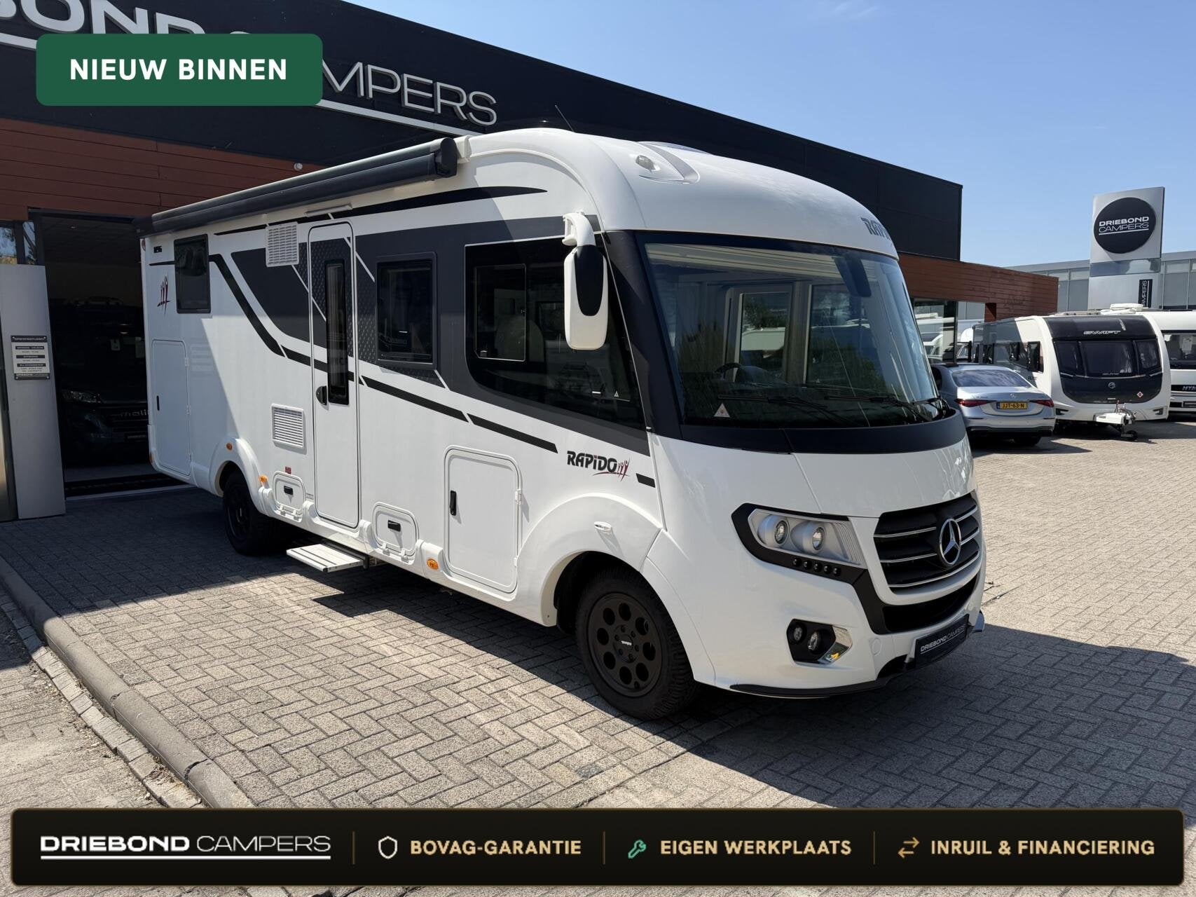 Rapido M96 Queensbed EP Level 2X Airco Delta Omvormer Zonnep, Caravans en Kamperen, Campers, ABS, 7 tot 8 meter, Diesel, Elektrische ramen