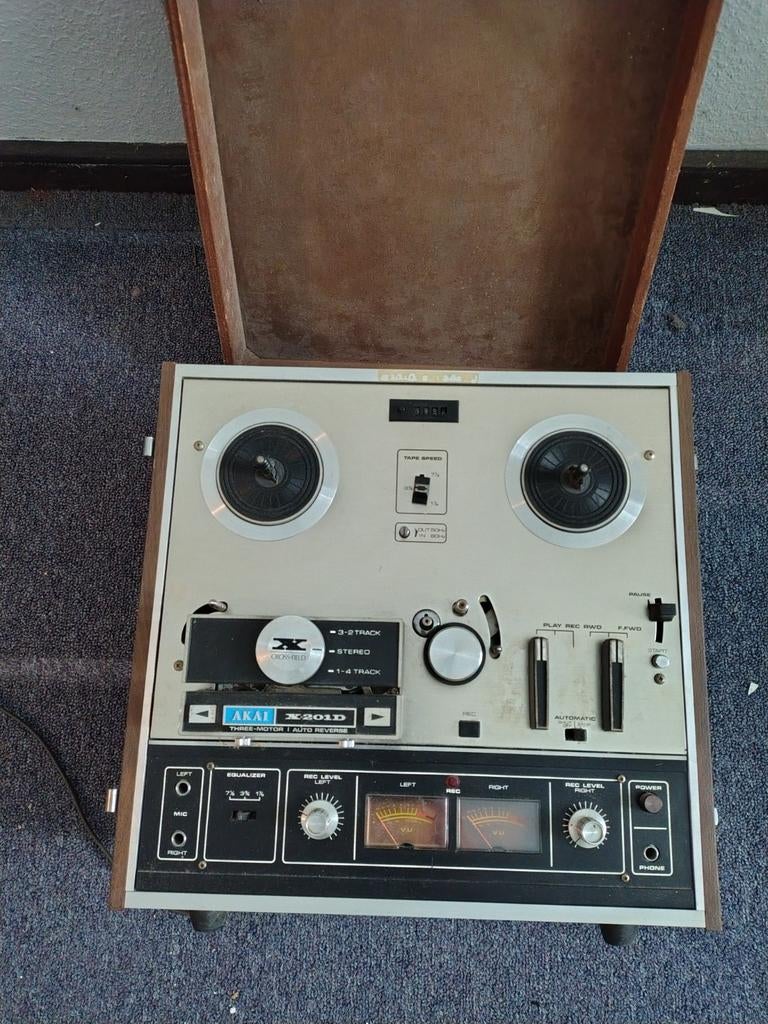 Akai X-201D Bandrecorder - Vintage Stereo Tapedeck, Audio, Tv en Foto, Bandrecorders, Ophalen of Verzenden, Defecte bandrecorder