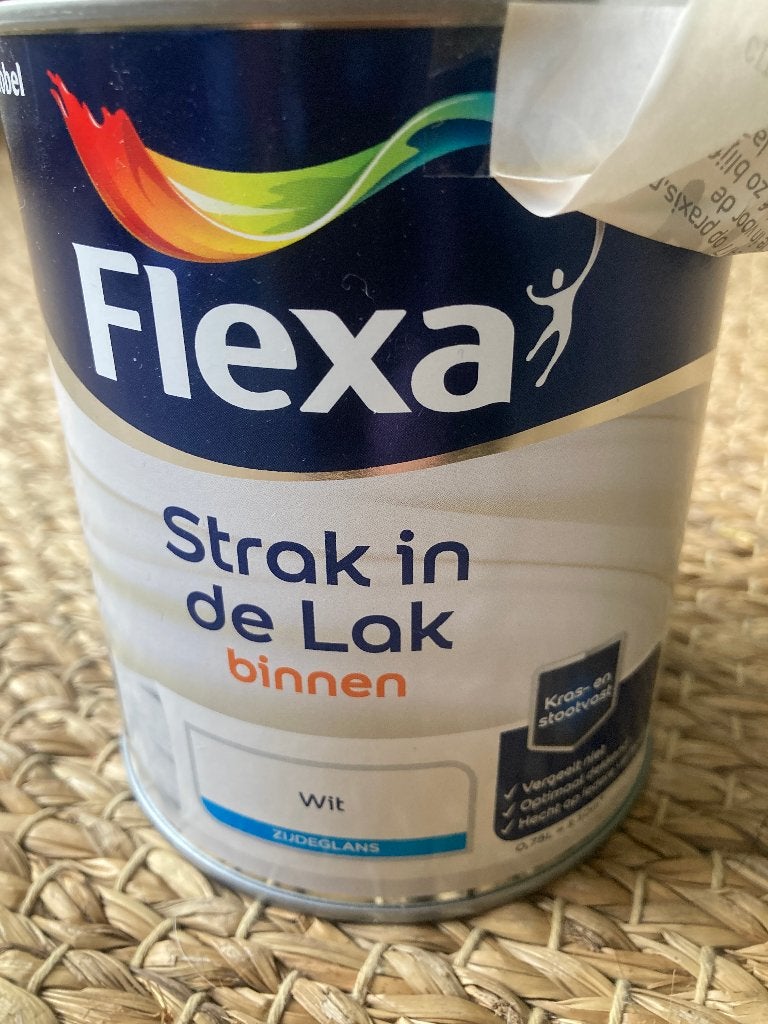 Flexa Strak in de Lak zijdeglas wit binnen 0,75 lt nieuw, Ophalen, Wit, Nieuw, Lak