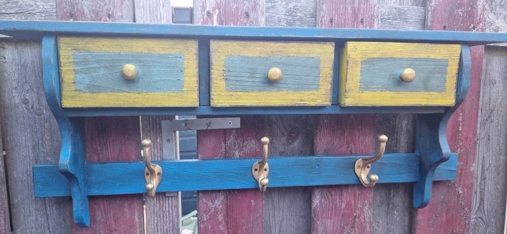 Regaal met lades (brocante), Antiek en Kunst, Curiosa en Brocante, Ophalen of Verzenden
