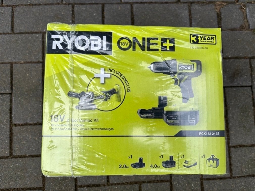 RYOBI ONE+ 18V Comboset: Klopboormachine + Haakse Slijper, Doe-het-zelf en Verbouw, Techtronic Industries EMEA Limited, 600 watt of meer