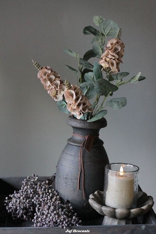 Boeket 'Soft Eucalyptus' / zijdebloemen compleet, Www.jufbrocante.nl, Www.jufbrocante.nl, Nieuw, Ophalen of Verzenden