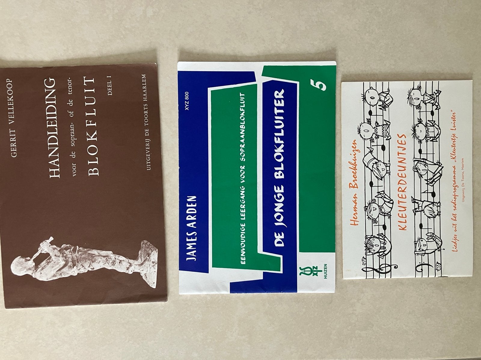 Drie blokfluitboeken, Gebruikt, Overige genres, Les of Cursus, Ophalen of Verzenden