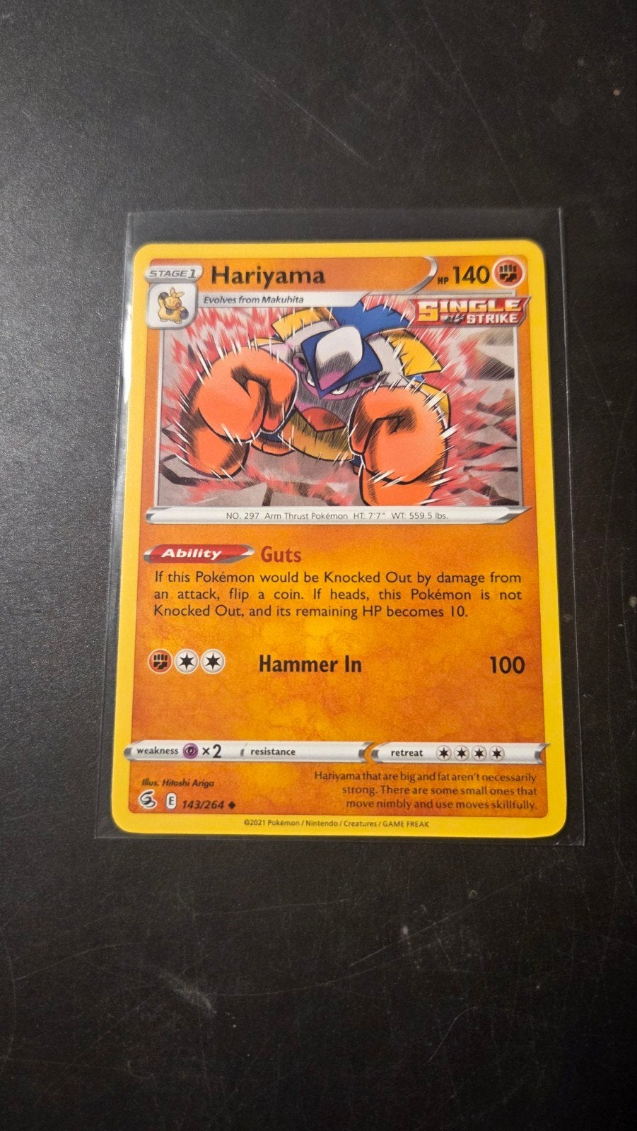Hariyama 143/264 Fusion Strike Pokémon Kaart, Verzenden, Zo goed als nieuw, Losse kaart