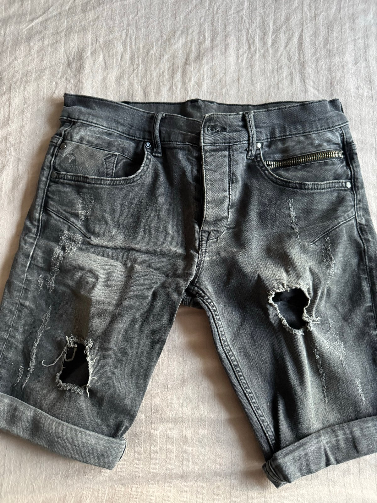 Coolcat Korte Broek - Stoere Zwarte Denim Short, Ophalen of Verzenden, Gedragen, Zwart, Overige jeansmaten