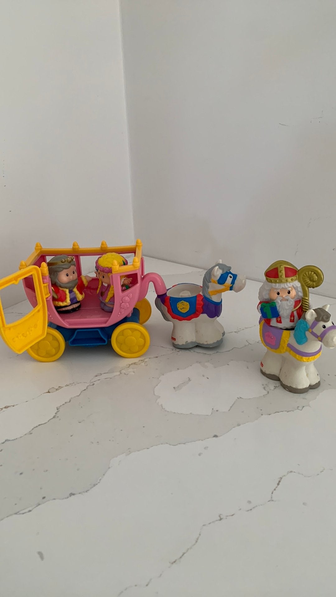 Koets met koning en sinterklaas op zijn paard. Little people, Ophalen of Verzenden, Zo goed als nieuw, Speelset