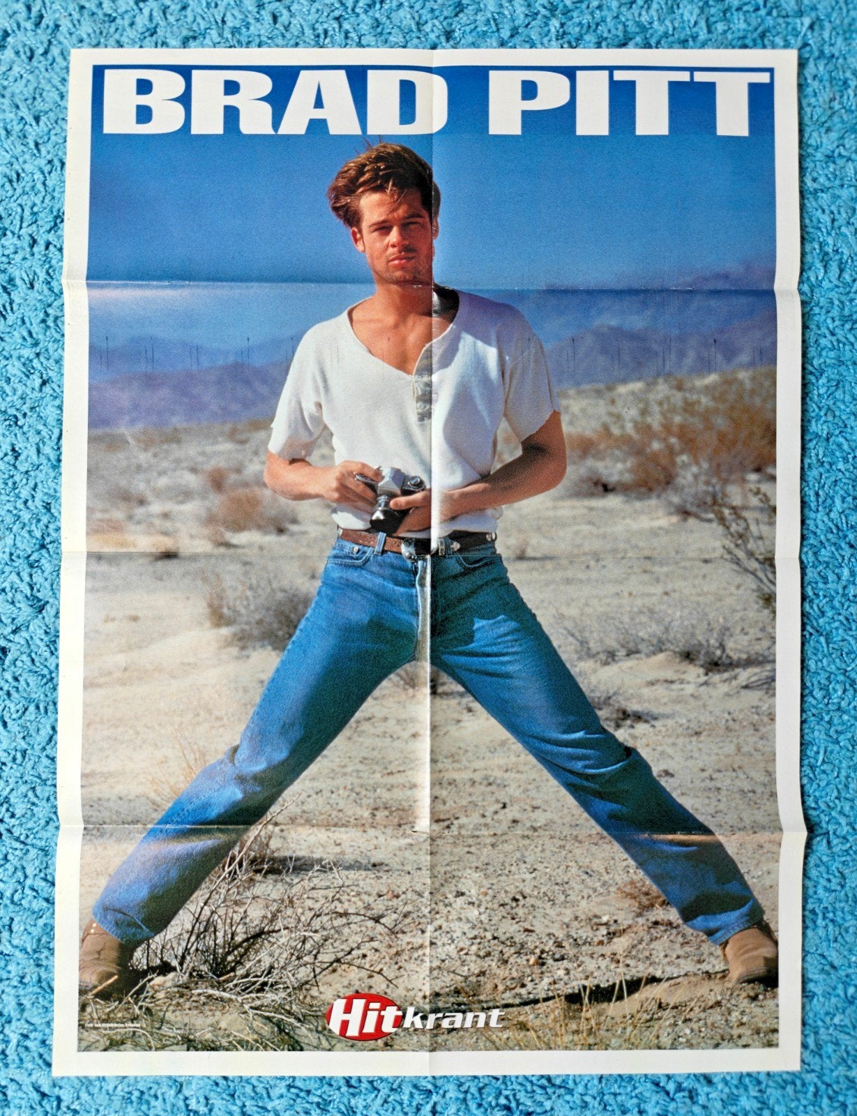 Brad Pitt poster hitkrant vintage, Rechthoekig Staand, Nieuw, Ophalen of Verzenden, A1 t/m A3