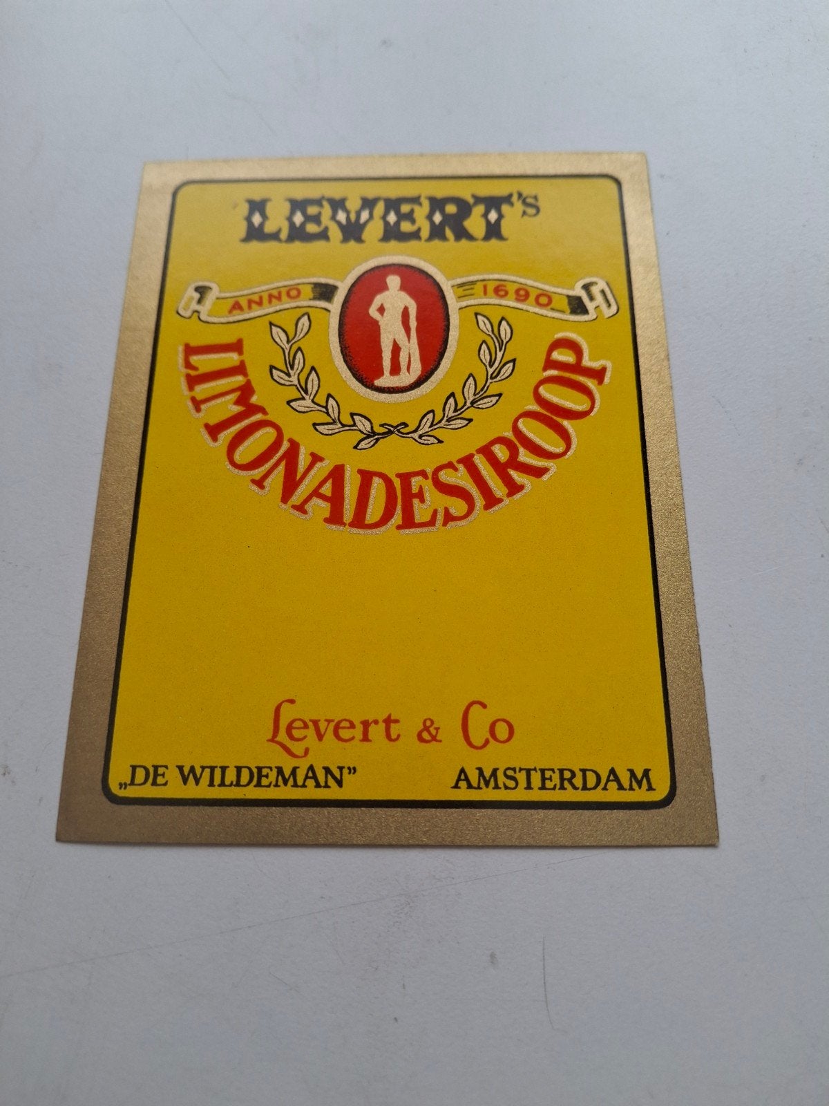 etiket Limonade siroop Levert Amsterdam, Verzamelen, Ophalen of Verzenden, Zo goed als nieuw, Overige typen