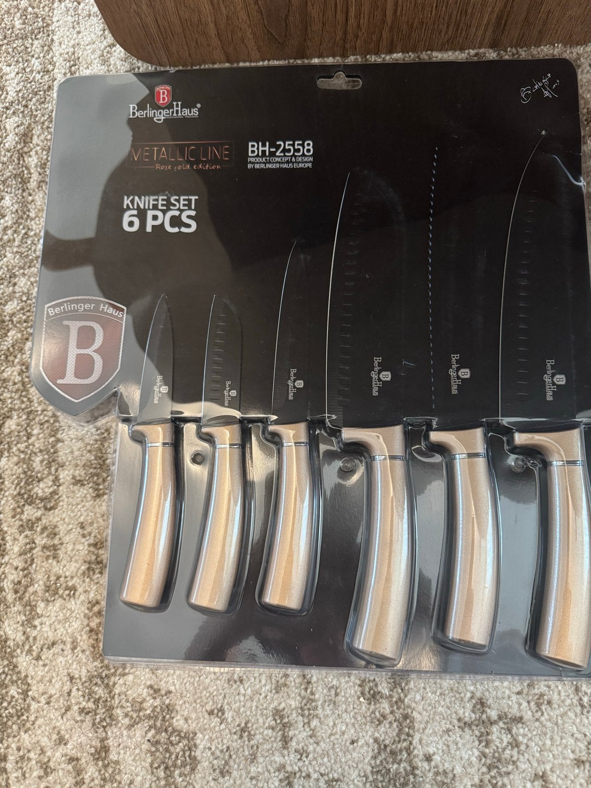 Berlinger Haus Messenset 6-delig - Metallic Line Rose Gold, Los bestek, Nieuw, Ophalen of Verzenden, Rvs of Chroom