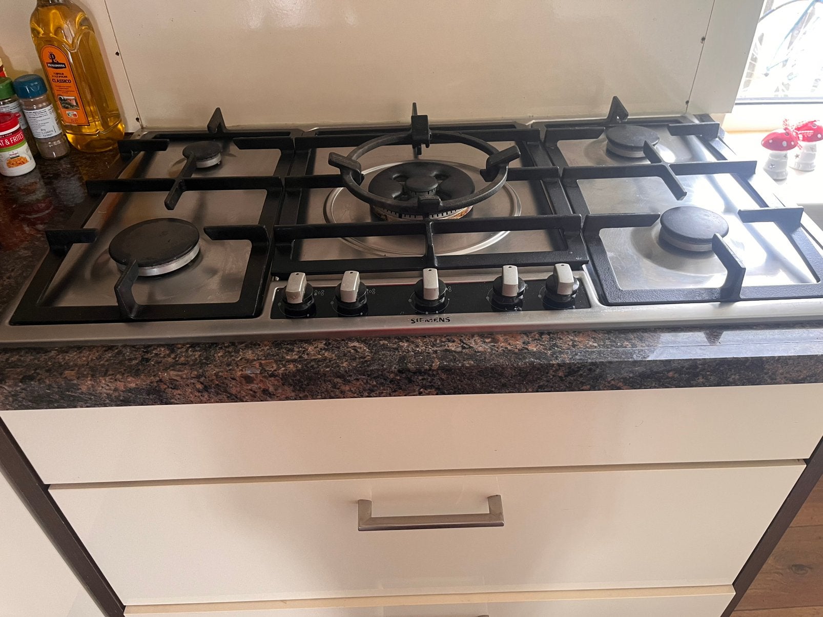 5 pits gasplaat van Siemens, Gebruikt, Minder dan 85 cm, 60 cm of meer, Inbouw