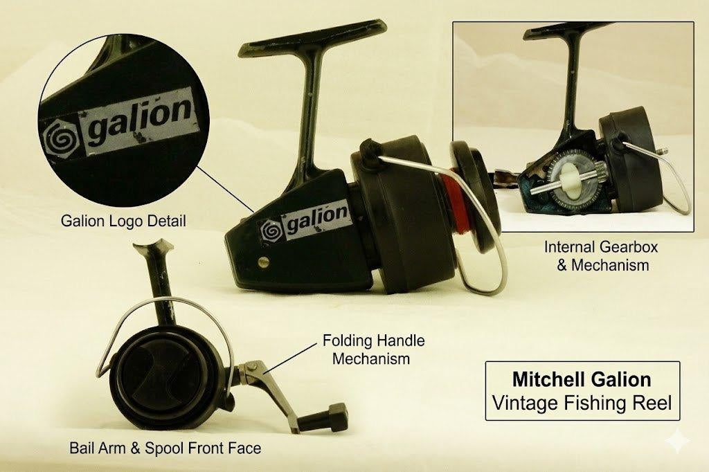 Vintage Mitchell Galion Vismolen – Franse Klassieker, Ophalen of Verzenden, Gebruikt, Molen