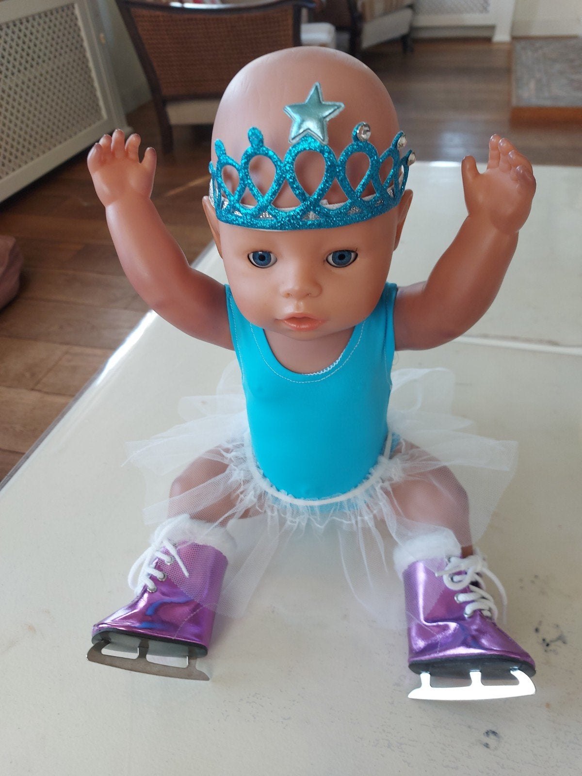 schaats prinses baby born pop 43cm, Ophalen of Verzenden, Nieuw, Babypop