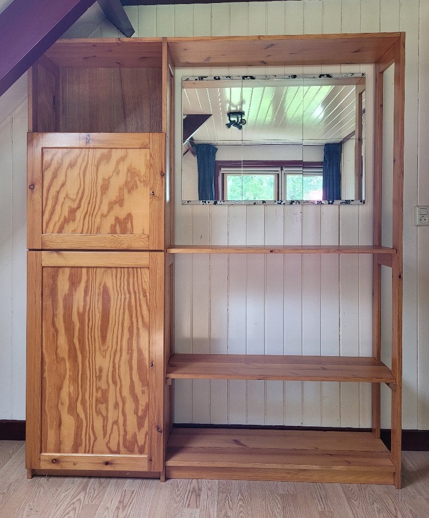 Handgemaakt – massieve genenhouten kast 190 x 159 x 34 cm, Ophalen, Gebruikt