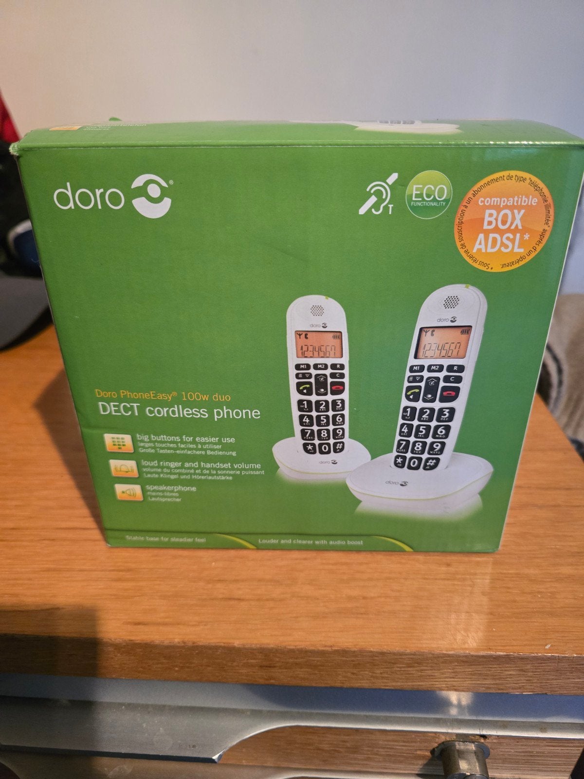 Doro PhoneEasy 100w Duo DECT draadloze telefoon wit, Ophalen of Verzenden, Nieuw