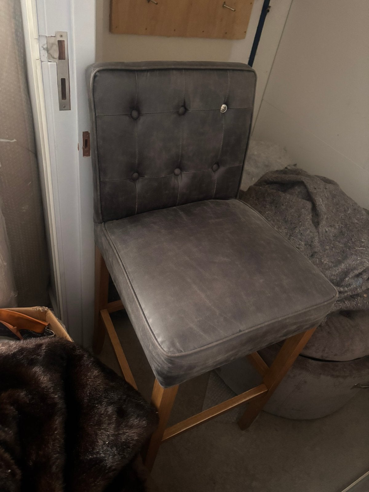 Riviera maison barstoel hoge stoel, Ophalen of Verzenden, Zo goed als nieuw, Leer