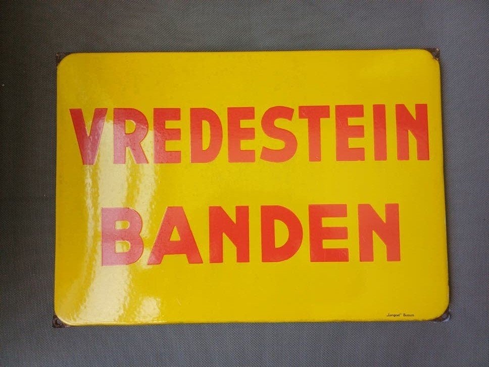 Emaille bord Vredestein Banden Langcat Bussum, Ophalen of Verzenden