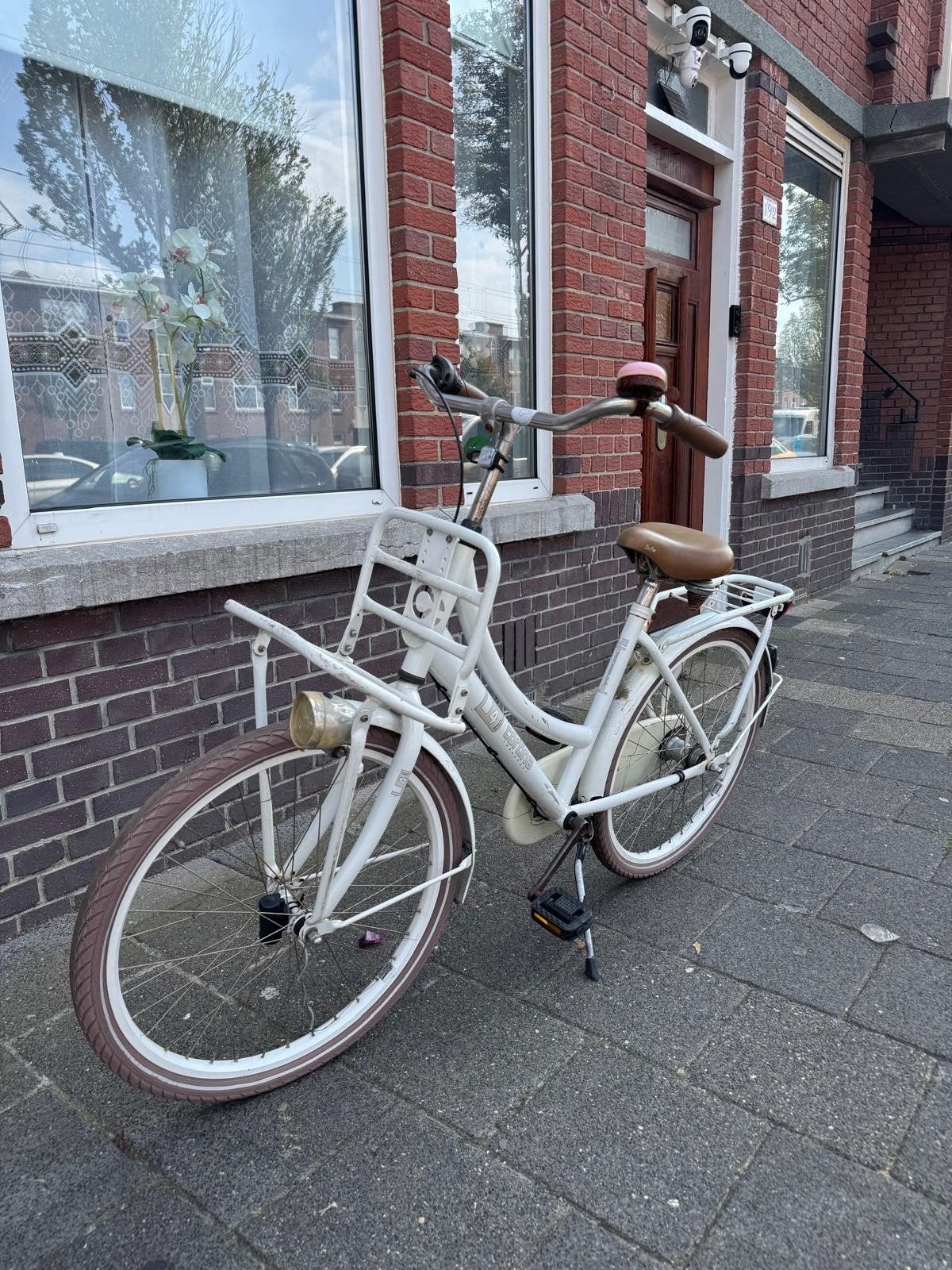 Witte Cortina L4 dames transportfiets, Fietsen en Brommers, Ophalen, Terugtraprem, Cortina L4 transportfiets, Handrem