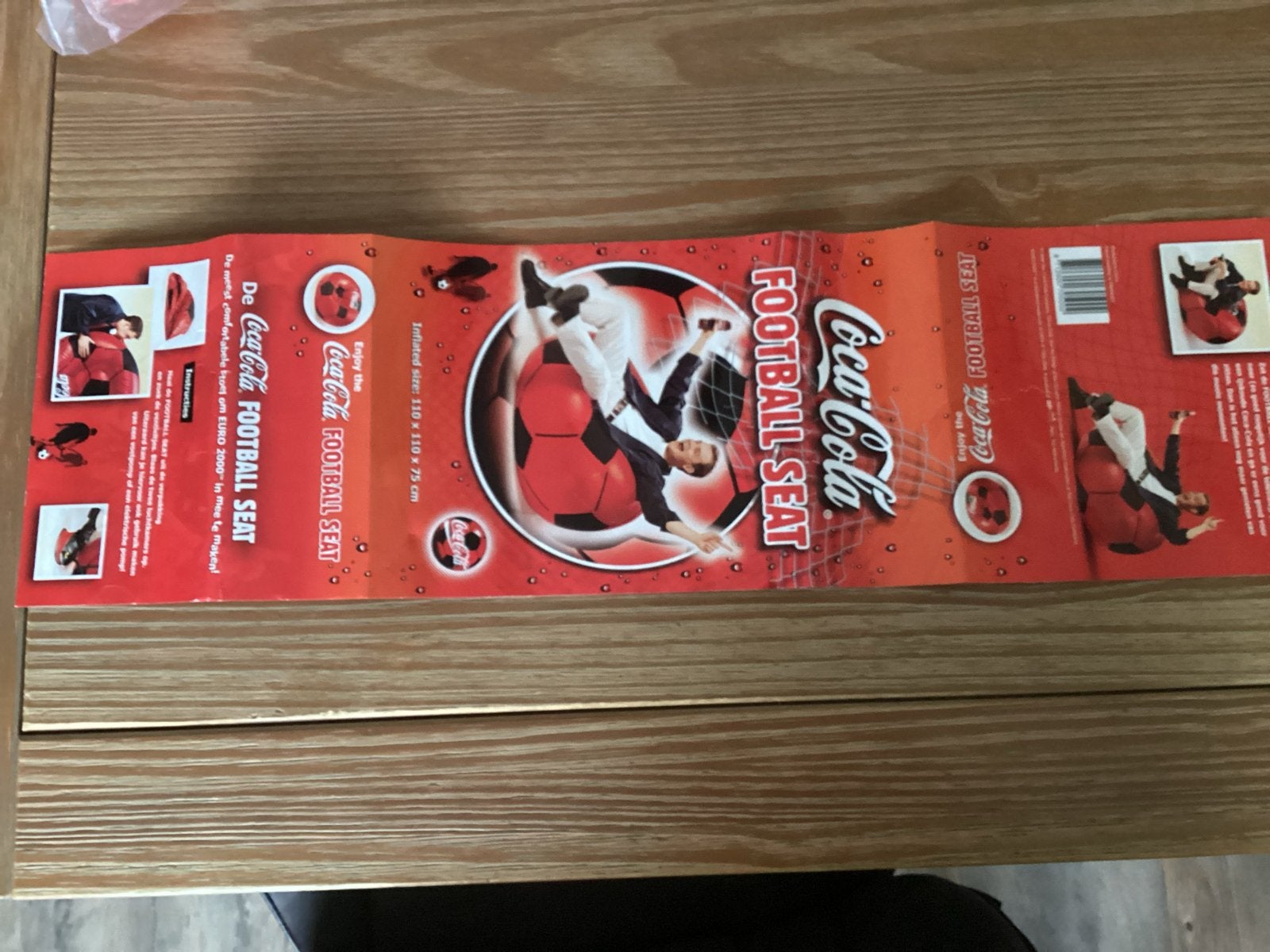 Coca-Cola Football Seat Zitzak - Opblaasbaar, Ophalen of Verzenden, Nieuw, Rood, Zitzak