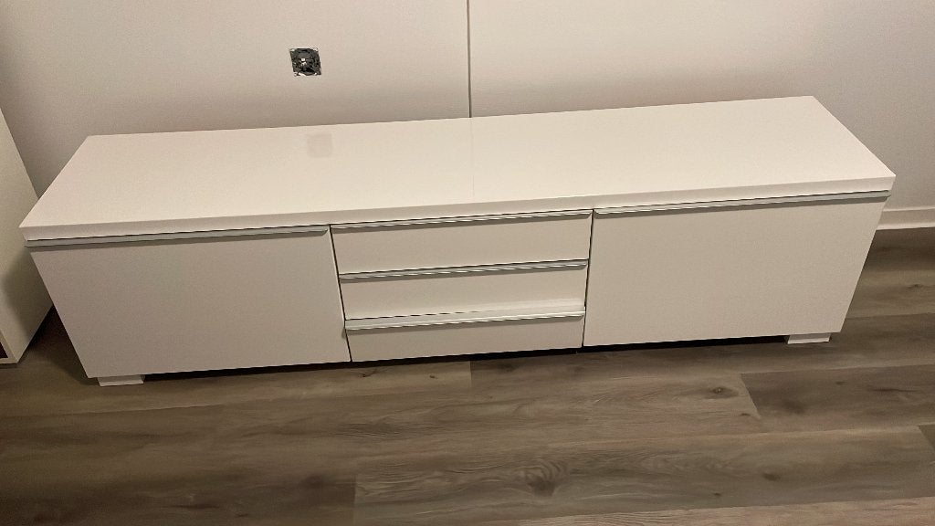 IKEA BESTÅ BURS tv-meubel 180 cm hoogglans wit, Ophalen, Overige materialen, Gebruikt, 150 tot 200 cm