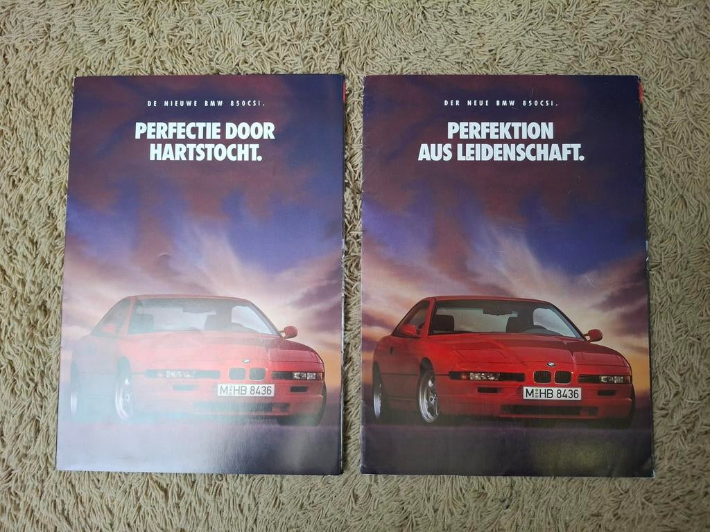 2x autofolder BMW 850 CSi, Verzenden, Zo goed als nieuw, BMW