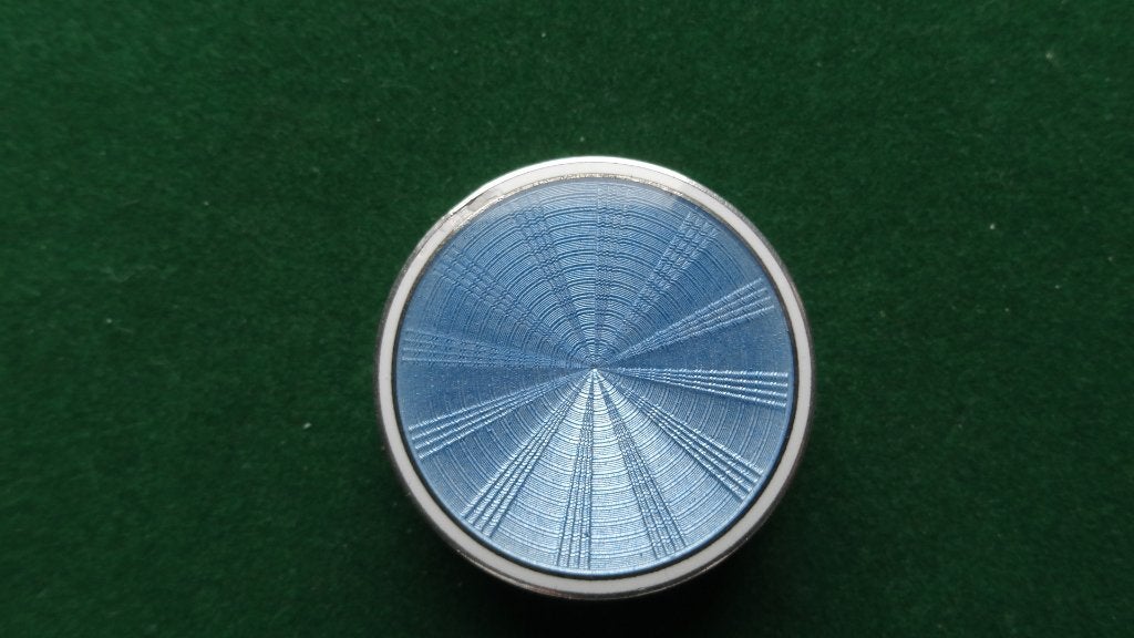 Doosje / Compact zilver - guilloche - email Art Deco, Antiek en Kunst, Ophalen of Verzenden, Zilver