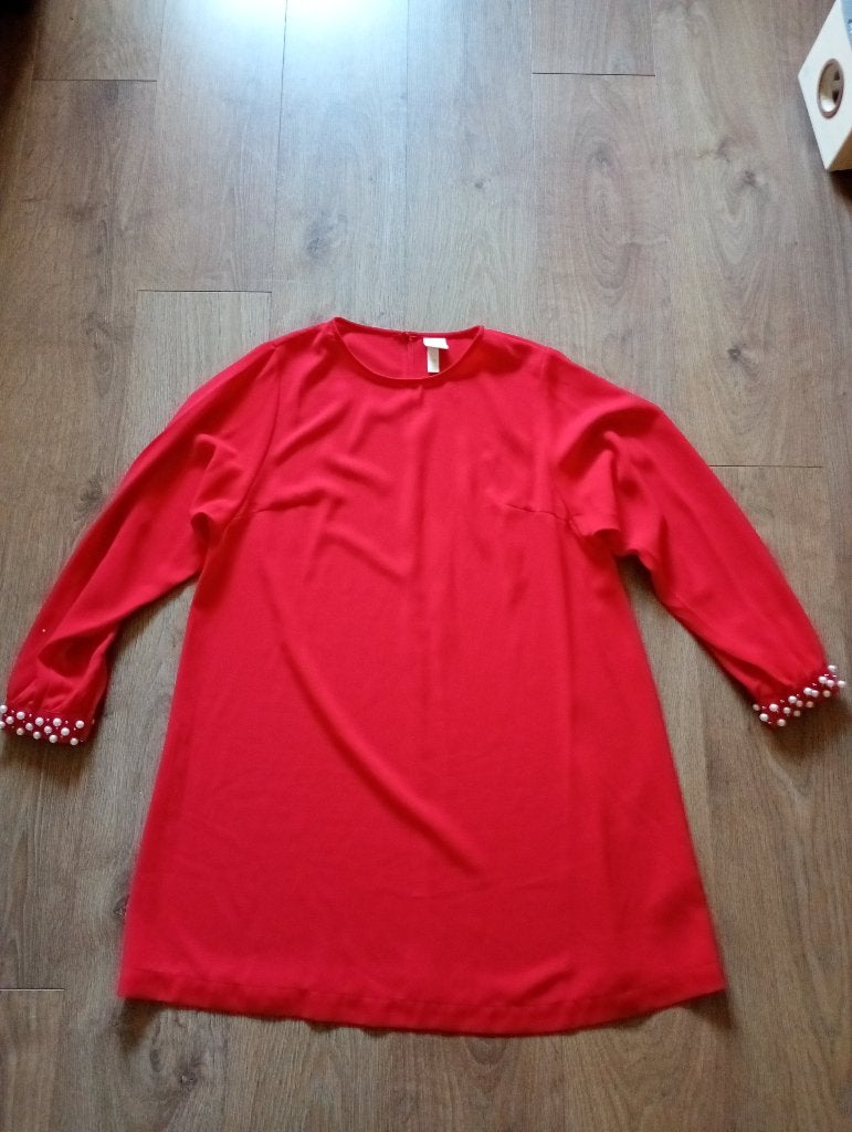 Mooi rode jurk mt 44 H&M, H&M, Maat 42/44 (L), Ophalen of Verzenden, Zo goed als nieuw