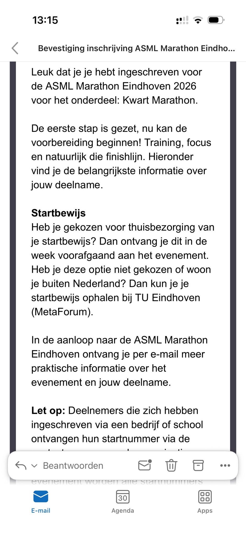 Tickets marathon eindhoven 2 x kwart 1 x halve, Twee personen, Oktober