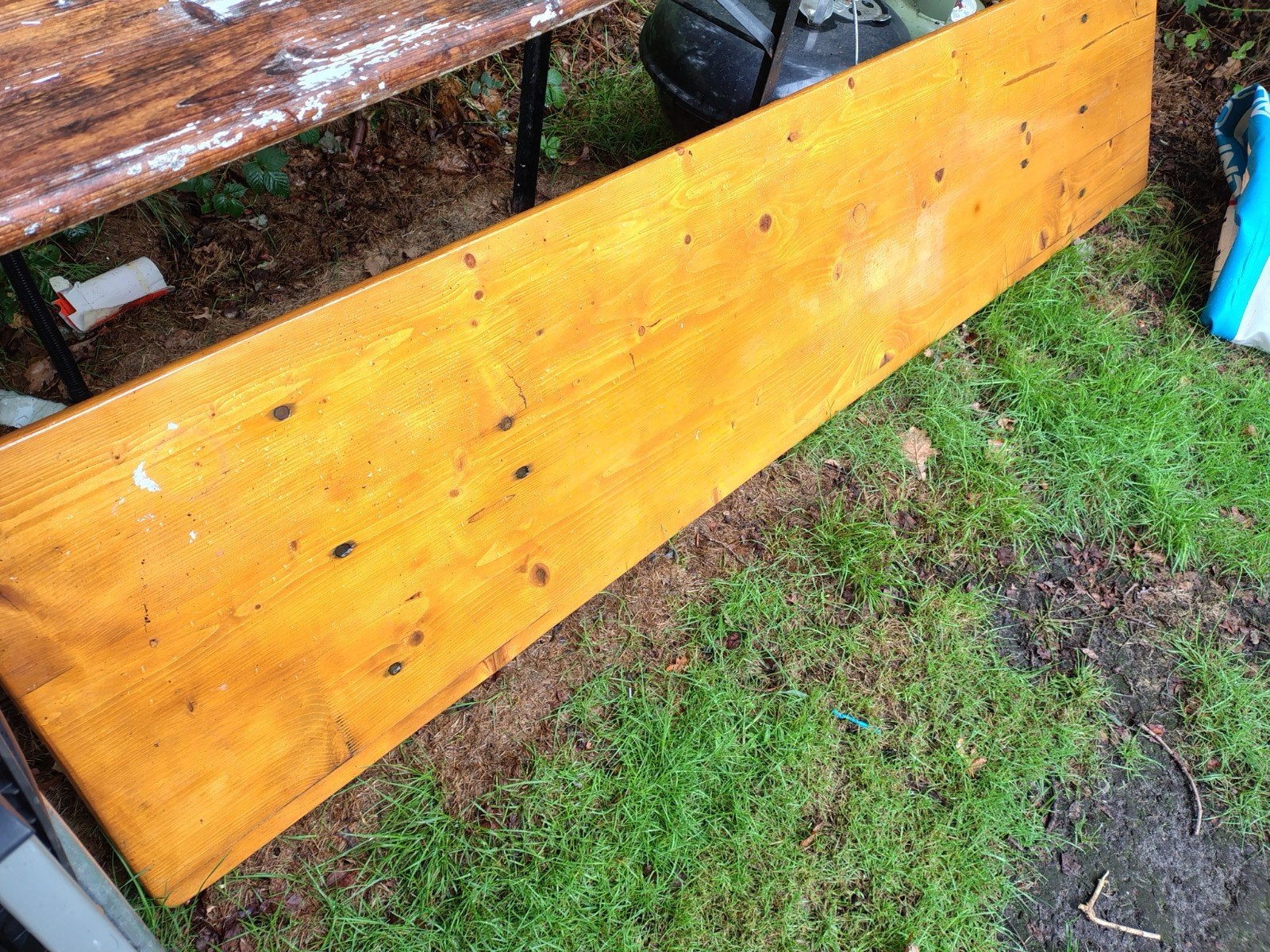 Mooie gelakte biertafel met inklapbare poten, Ophalen, Gebruikt, Rechthoekig, Hout