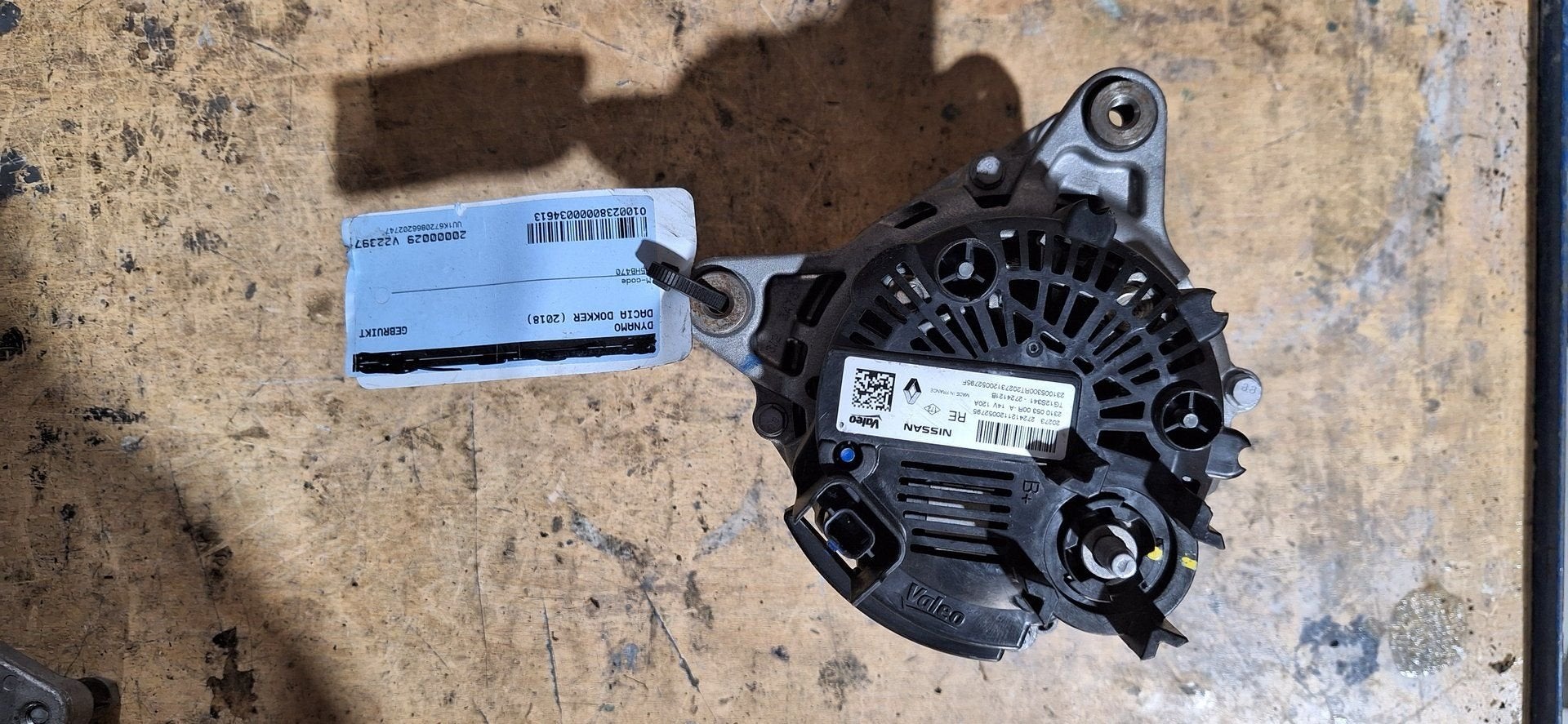 Valeo Dynamo Alternator Dacia Dokker Lodgy Renault TG12S341, Dacia, Gebruikt, -, -