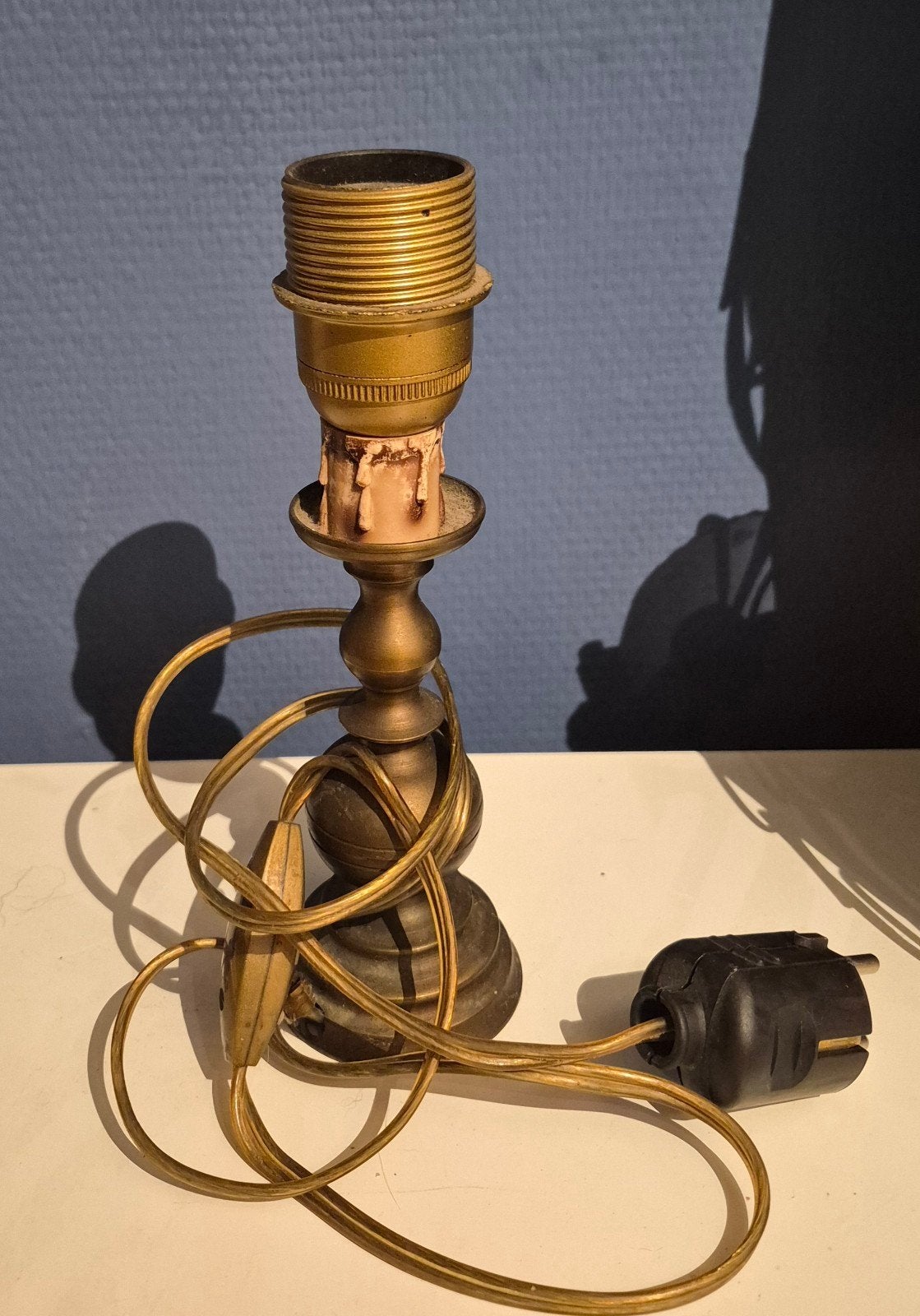 Vintage tafellampje - messing look, Ophalen of Verzenden