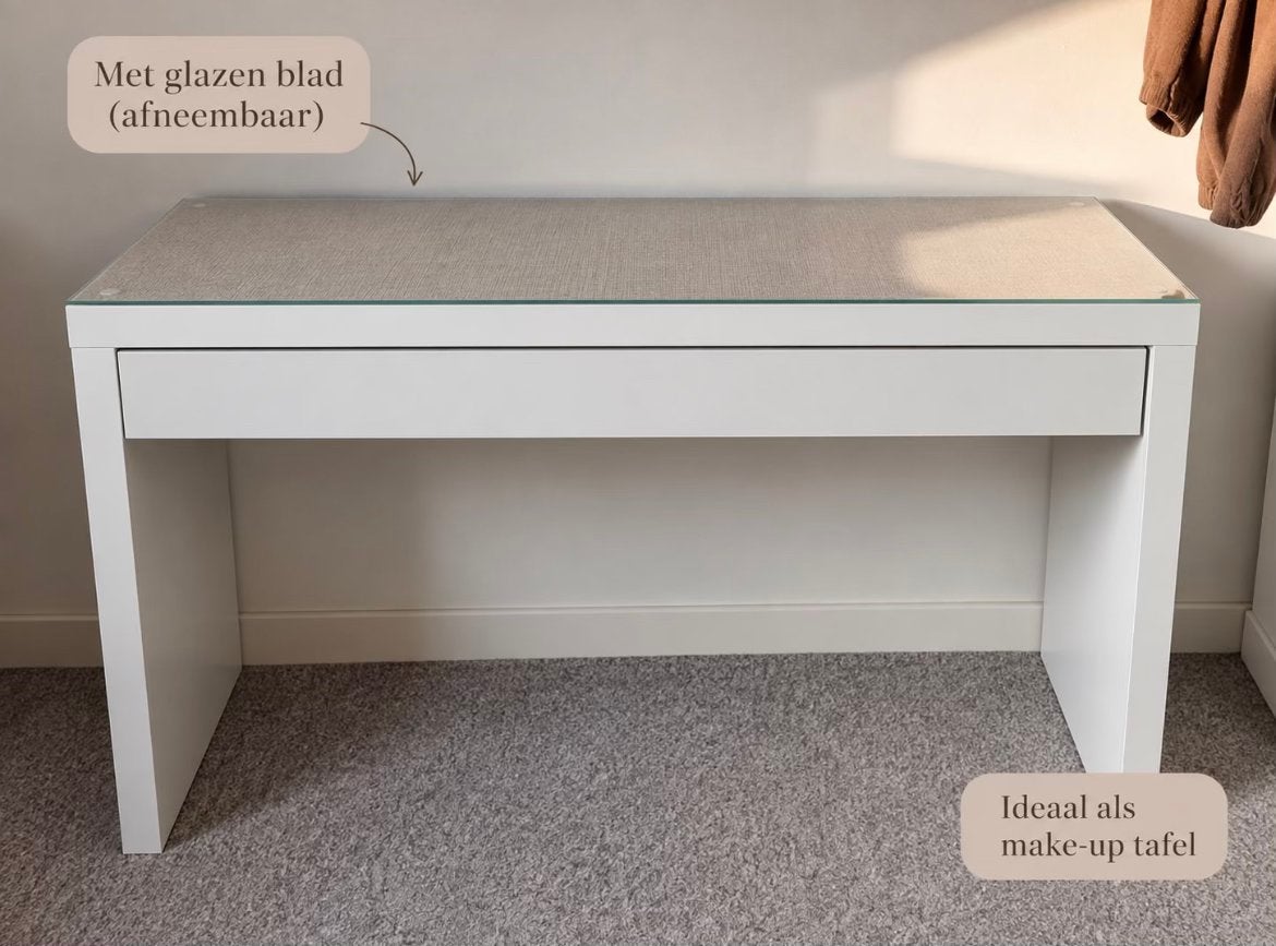 Make-up tafel MALM Ikea, Huis en Inrichting, Ophalen, 100 tot 150 cm, Zo goed als nieuw, 25 tot 50 cm