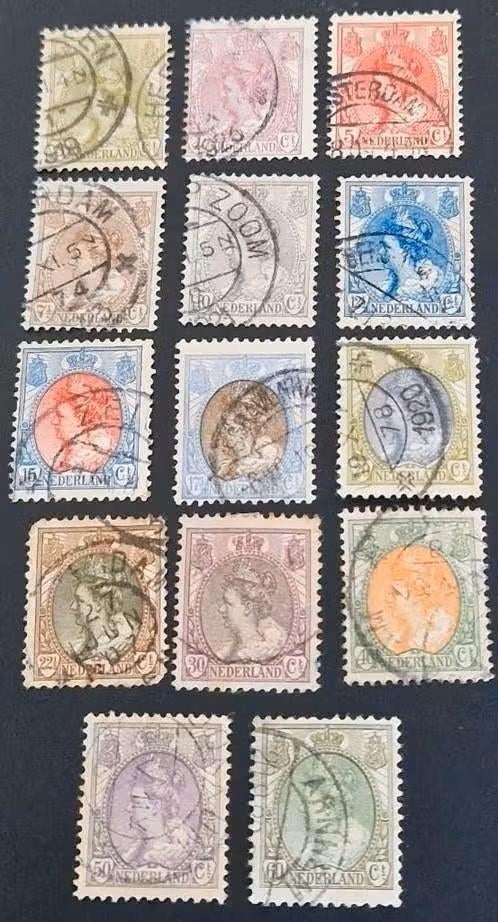 Nederland 1898 -1921- nvph 56-76 - Koningin Wilhelmina - ab1, Postzegels en Munten, Verzenden, T/m 1940, Gestempeld