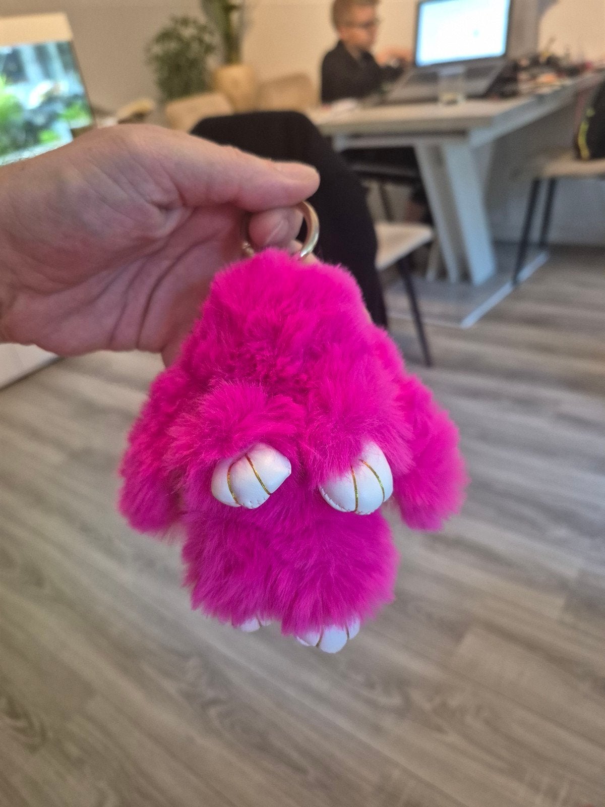 Roze Konijn Sleutelhanger Pluche, Konijn, Ophalen of Verzenden, Zo goed als nieuw, Roze