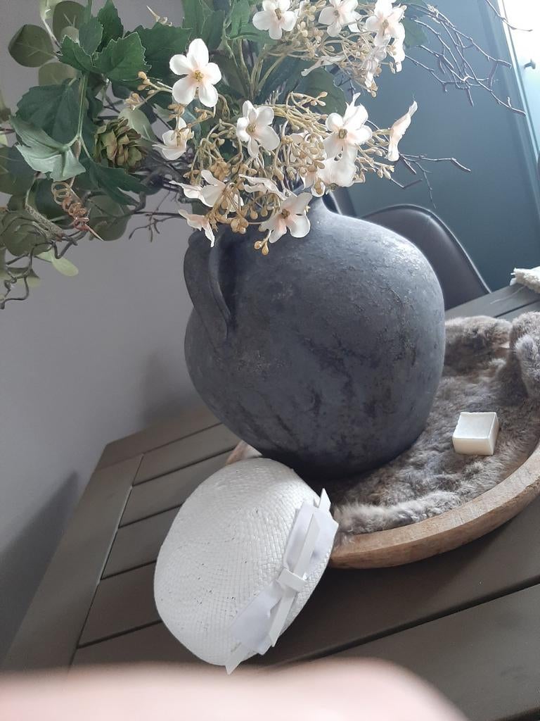 Wit kinder meisjes hoed dopje 10,_, Ophalen of Verzenden