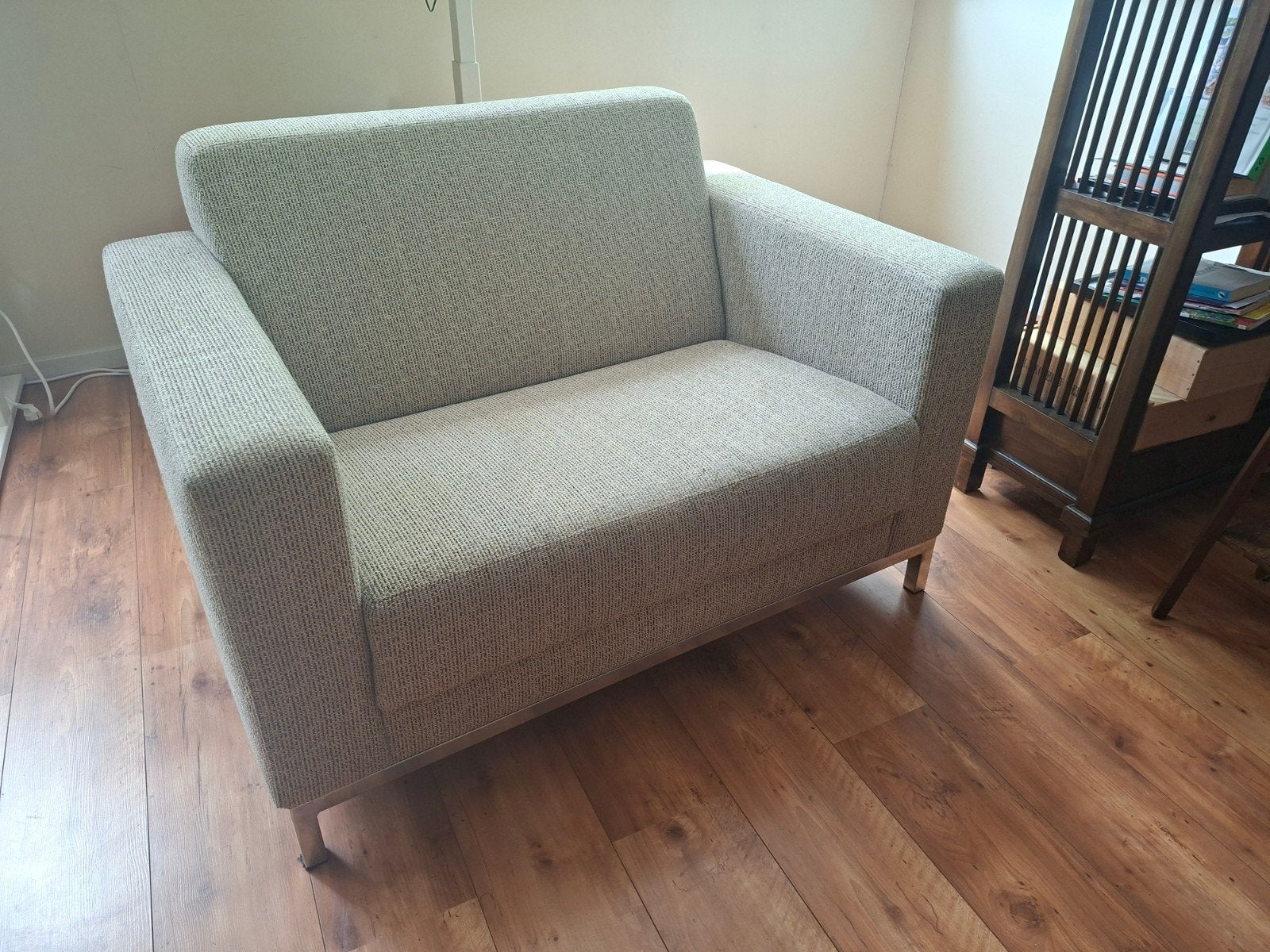 Montel Loveseat - Beige Stof - 80x120x80cm, Ophalen, Gebruikt, Tweepersoons, 75 tot 100 cm