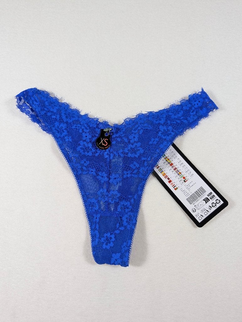 CENSORED kant string maat XS (34) blauw | nieuw met label, Kleding | Dames, Censored, Ophalen of Verzenden, Blauw, Slip